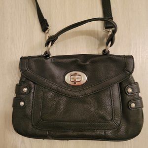 Olivia & Joy Crossbody Black Satchel Purse Bag with Flap